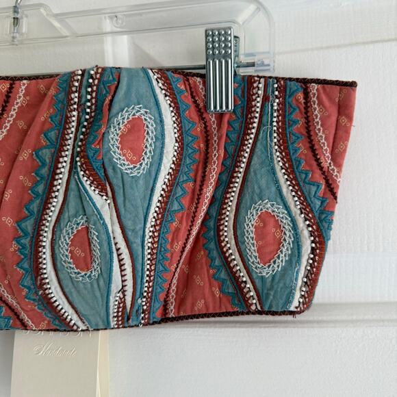 Ulla Johnson Isa bandeau Top In Tourmaline Handmade Woven Beaded Size 12 Boho - Picture 7 of 14